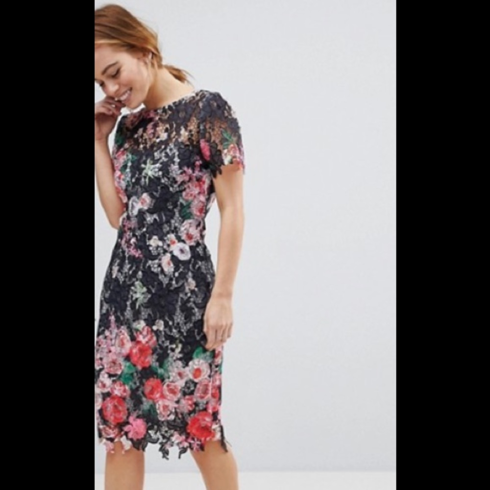 ASOS Floral lace pencil dress SIZE 6P